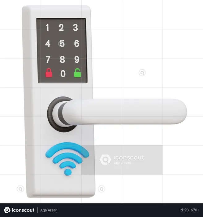 Smart Door  3D Icon