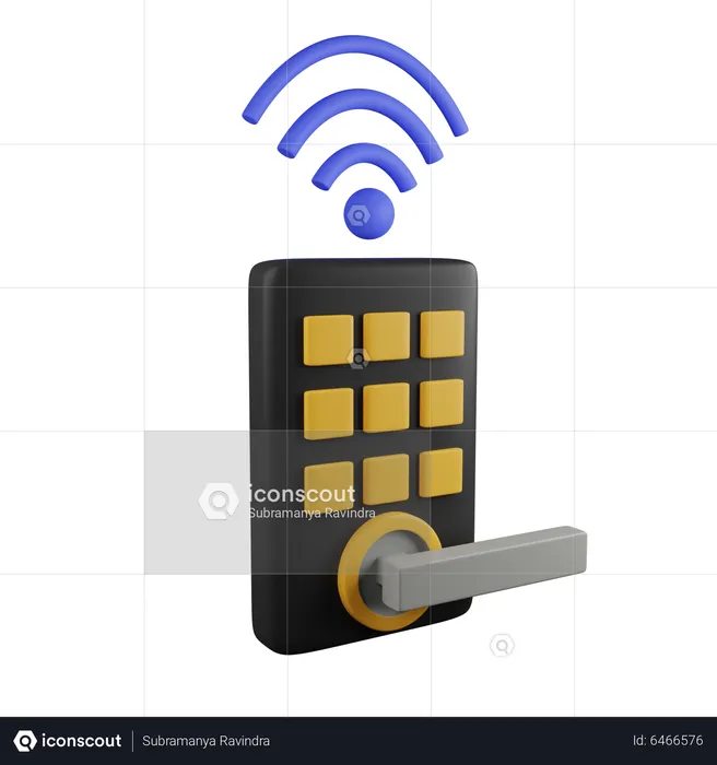 Smart Door  3D Icon