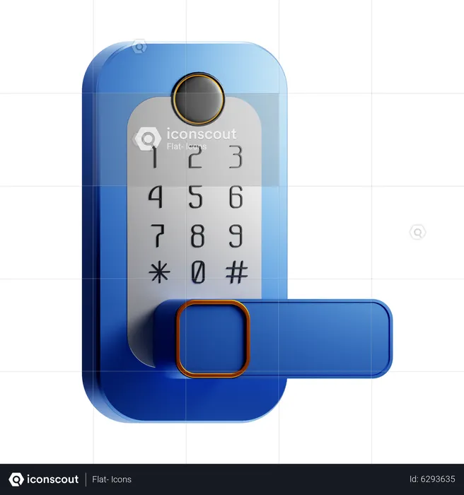 Smart Door Lock  3D Icon