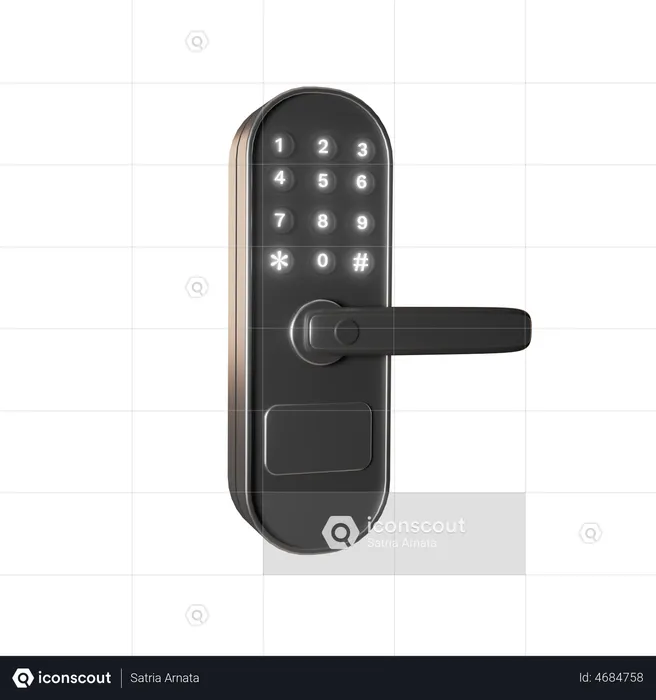 Smart Door Lock  3D Illustration