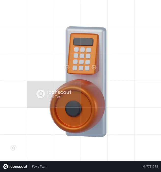 Smart Door Lock  3D Icon