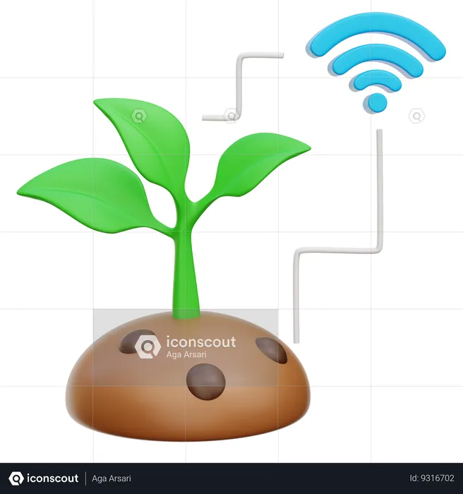 Smart Farming  3D Icon