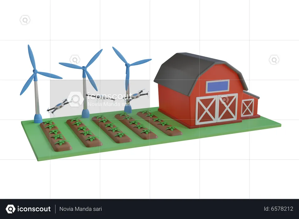 Smart Farming  3D Illustration