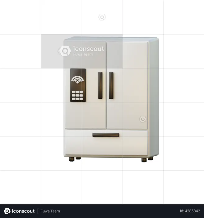 Smart Fridge  3D Illustration