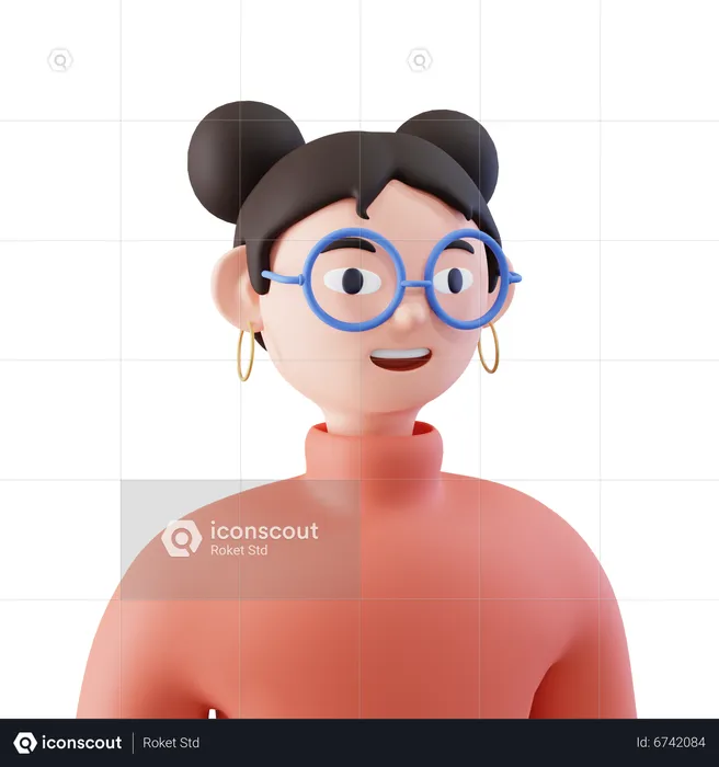 Smart Girl  3D Icon