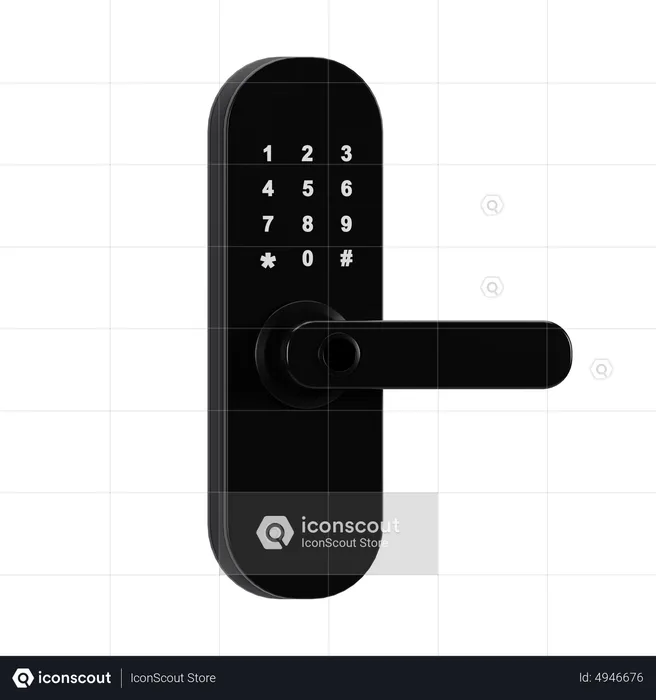 Smart Home Door Lock  3D Icon