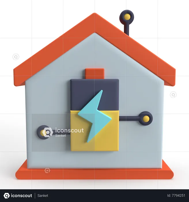 Smart Home Power  3D Icon