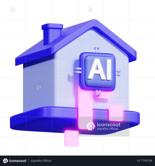 Smart House Ai  3D Icon