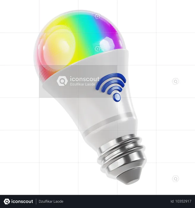 Smart Light Bulb  3D Icon