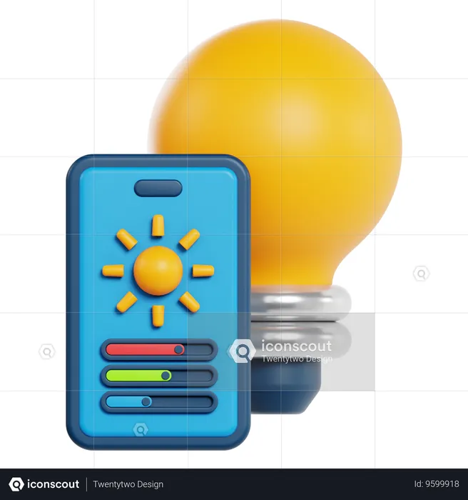 Smart Light Bulb  3D Icon