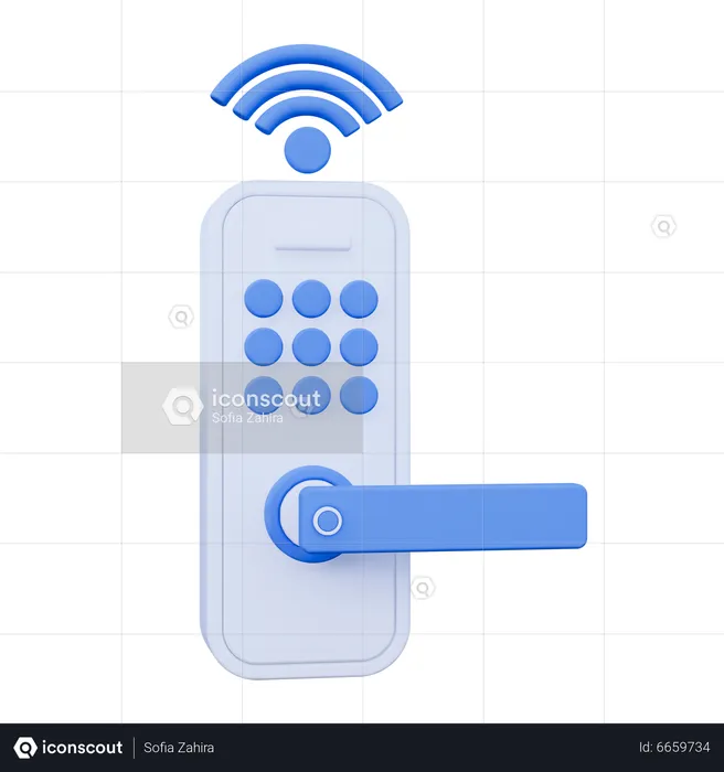 Smart Lock Door  3D Icon