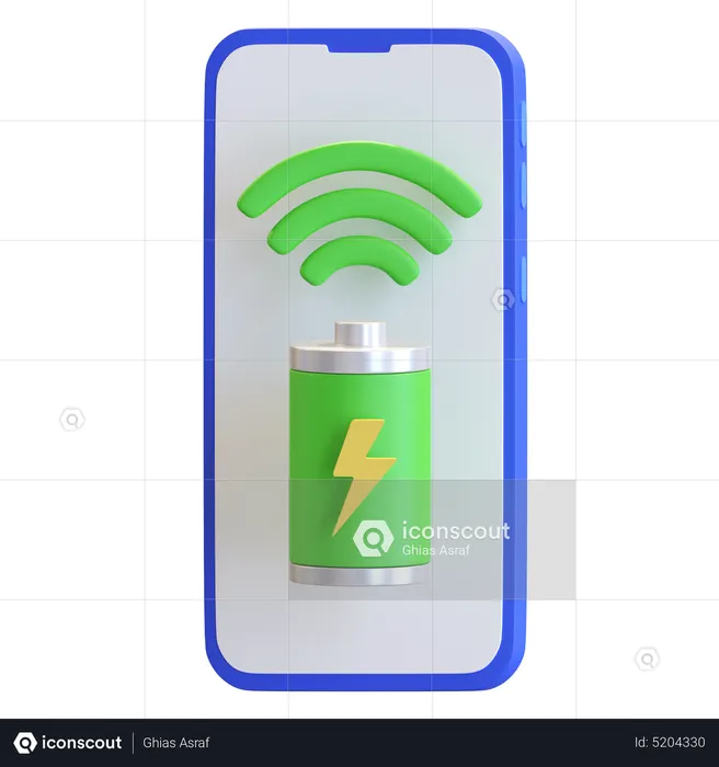 Smart Mobile Battery  3D Icon