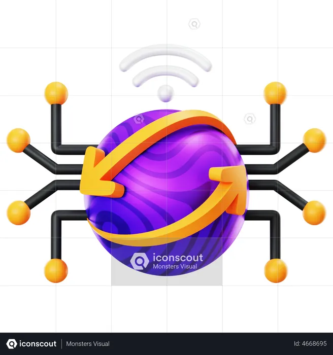 Smart Network  3D Illustration