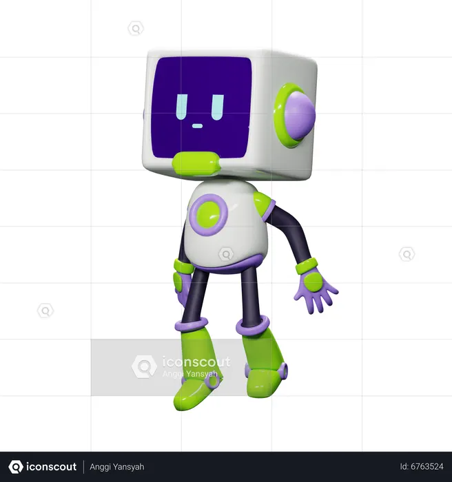 Smart Robot Jump  3D Icon