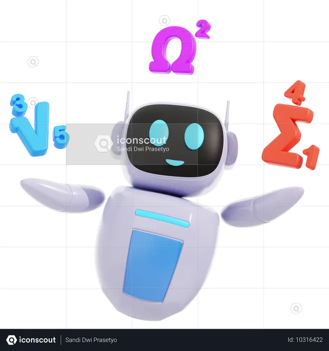 Smart Robot Learning Math 3D Icon - Free Download School & Education 3D ...