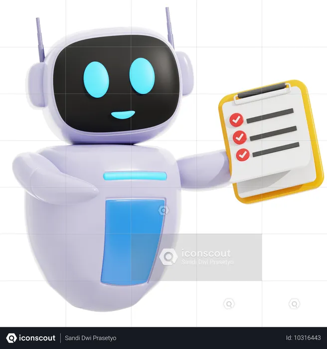 Smart Robot Learning With Evaluation Clipboard  3D Icon