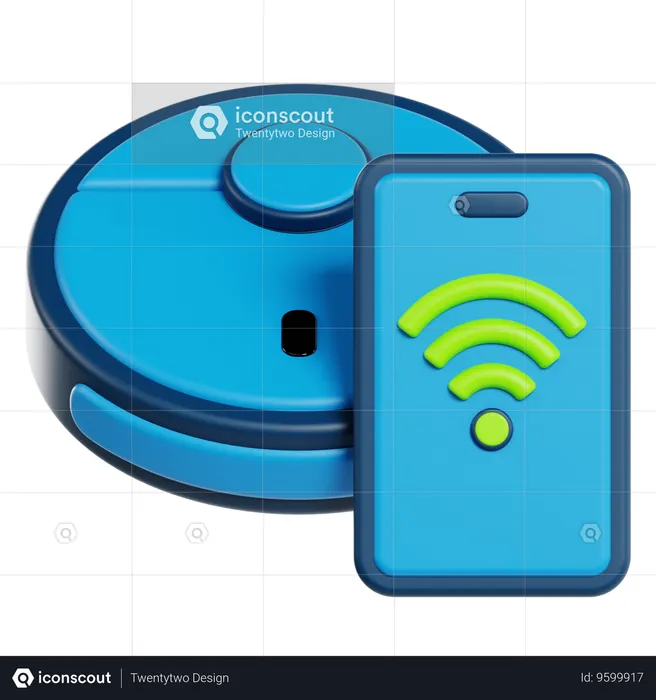 Smart Robot Vacuum  3D Icon