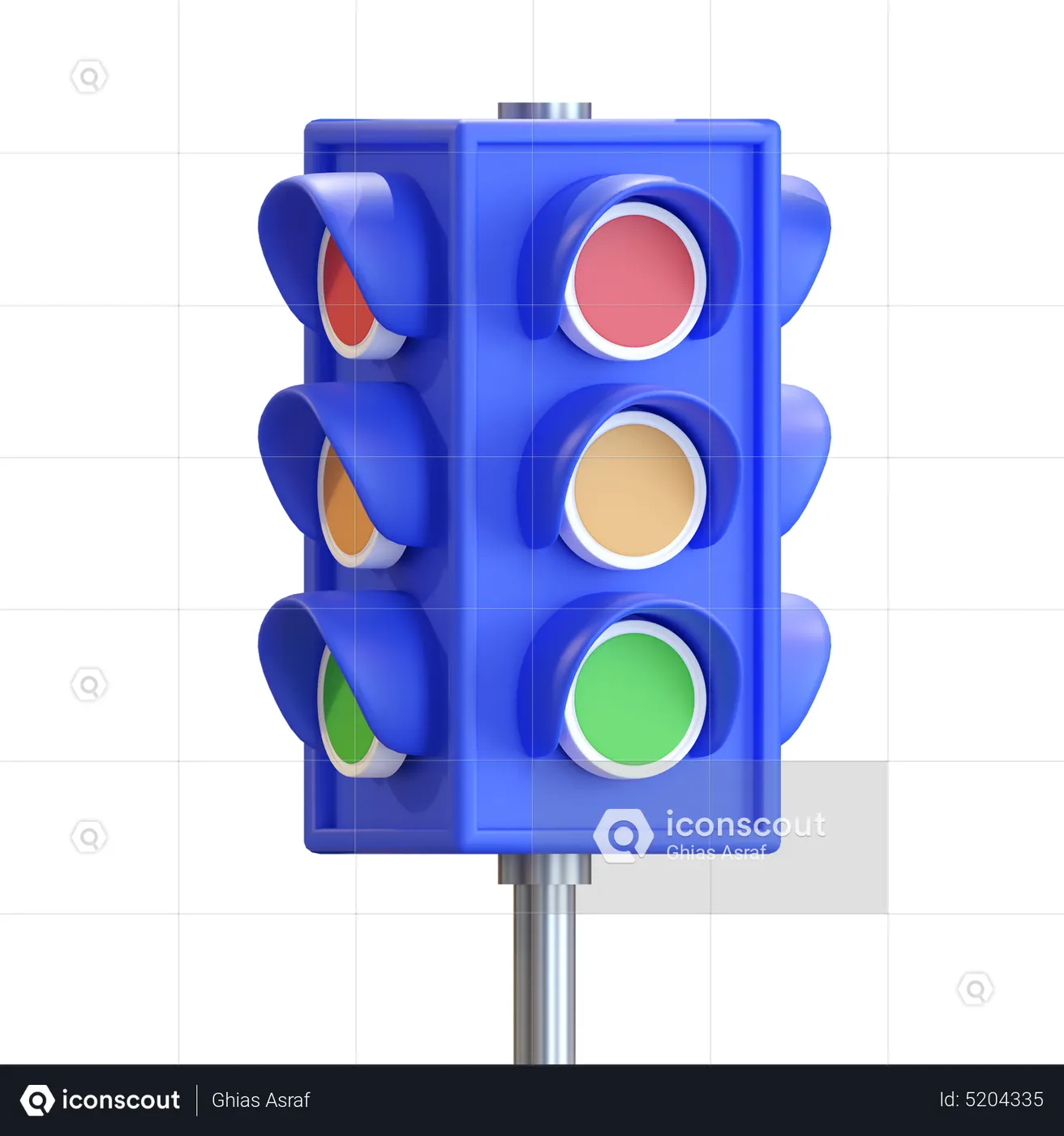 Smart Traffic Light 3D Icon download in PNG, OBJ or Blend format