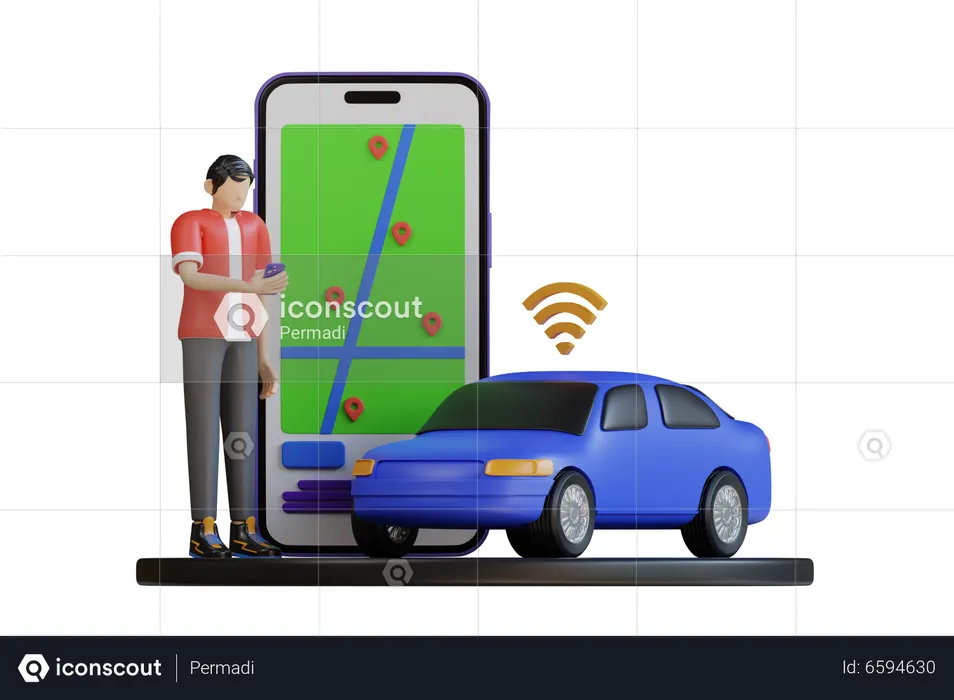 Smart Transport Service  3D Illustration