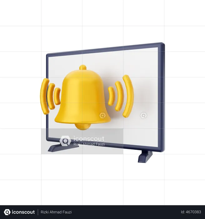 Smart-TV-Benachrichtigung  3D Illustration