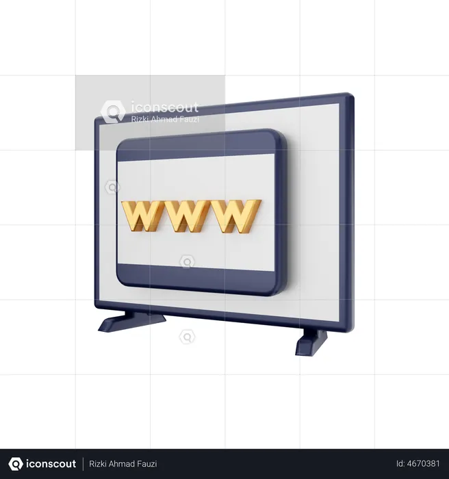 Smart Tv Browser  3D Illustration