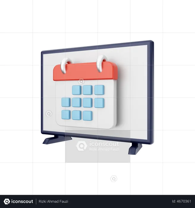 Smart Tv Calendar  3D Illustration