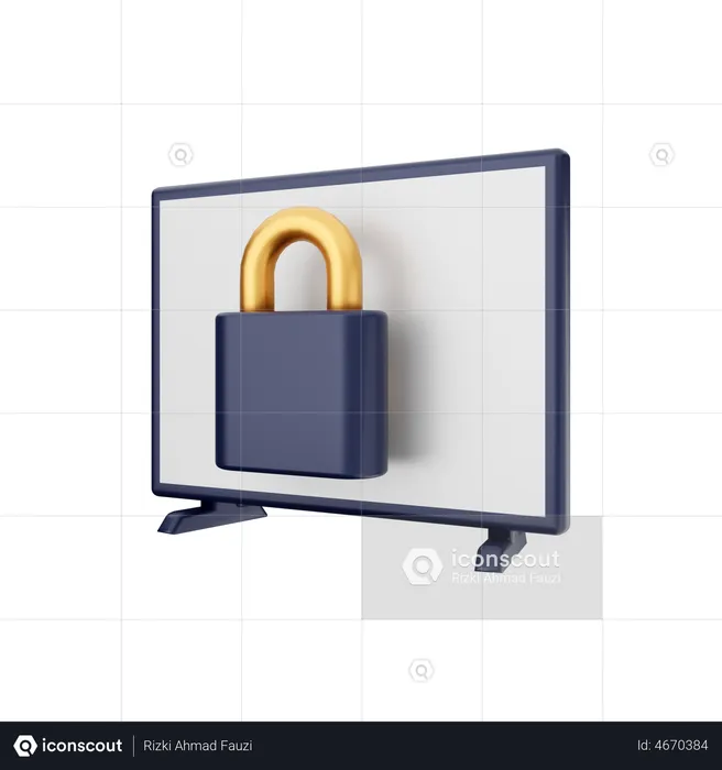 Smart Tv Security  3D Illustration