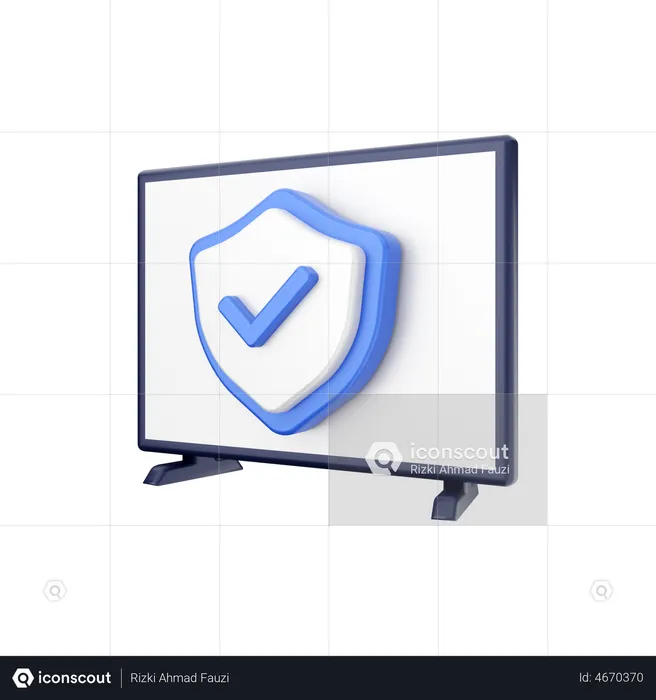 Smart Tv Security System  3D Illustration