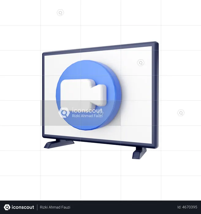 Smart Tv Video Call  3D Illustration