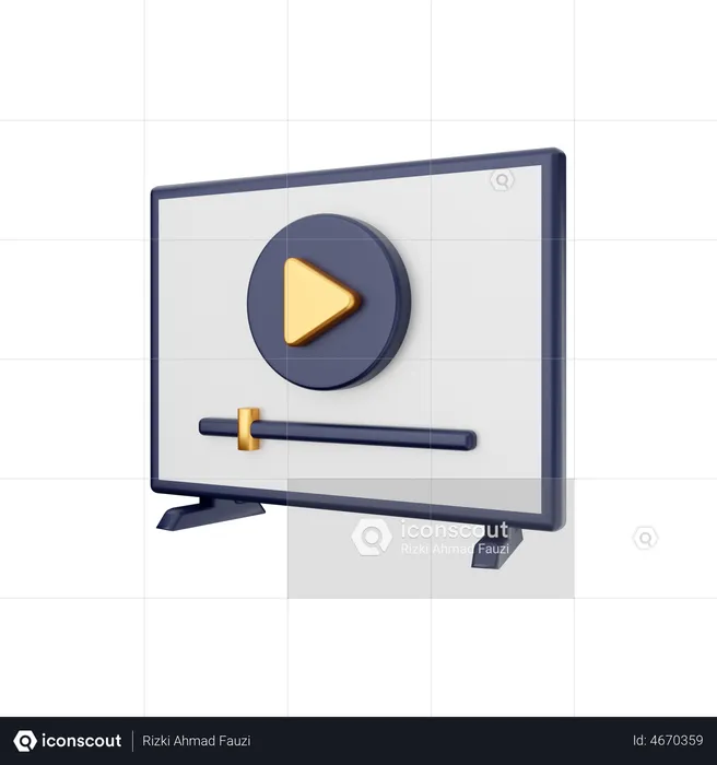 Smart Tv Video Player  3D Illustration