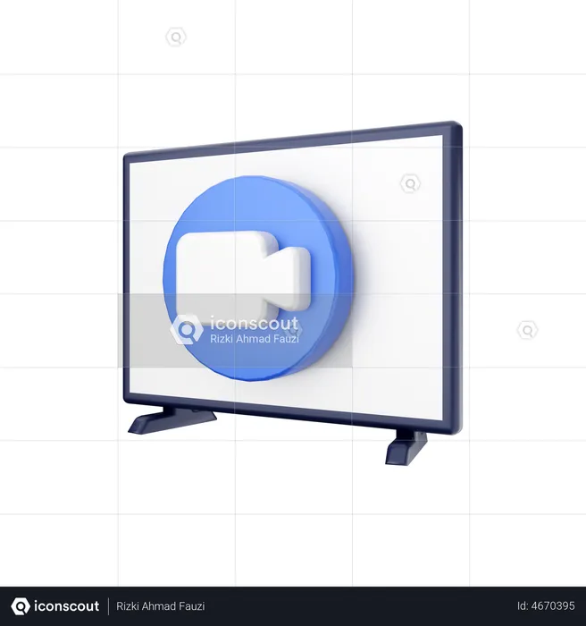 Videochamada smart tv  3D Illustration