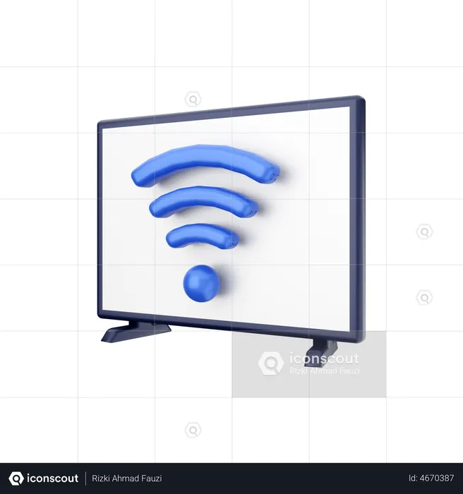 Smart Tv Wifi Connection  3D Illustration