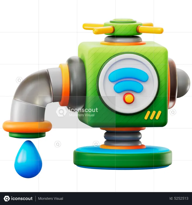 Smart Water Tap  3D Icon