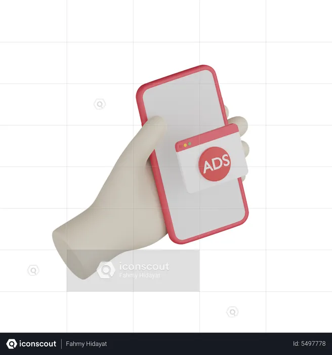 Smartphone Ads  3D Icon