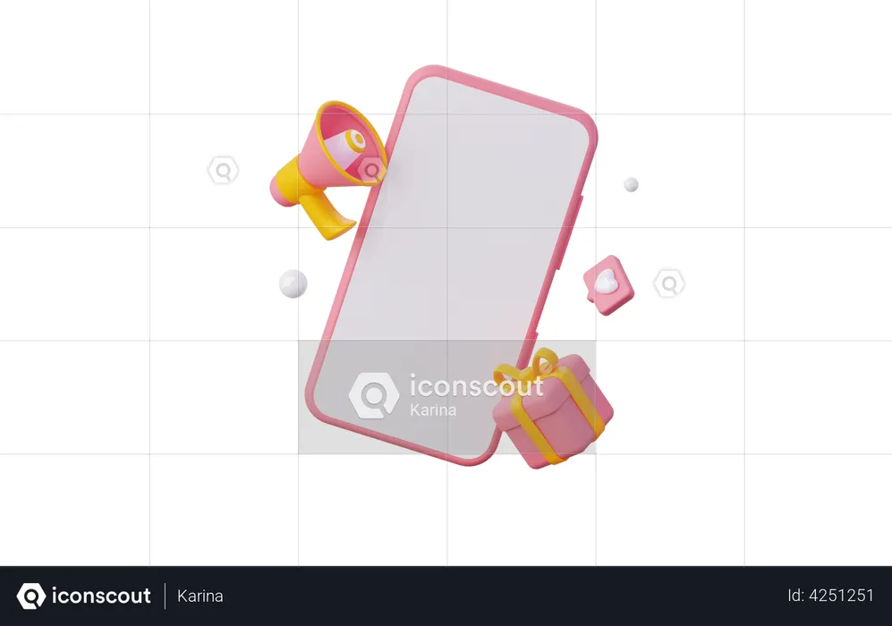 Smartphone Advertisement  3D Icon