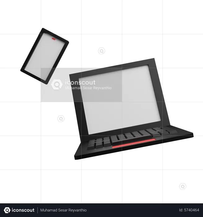 Smartphone And Laptop  3D Icon