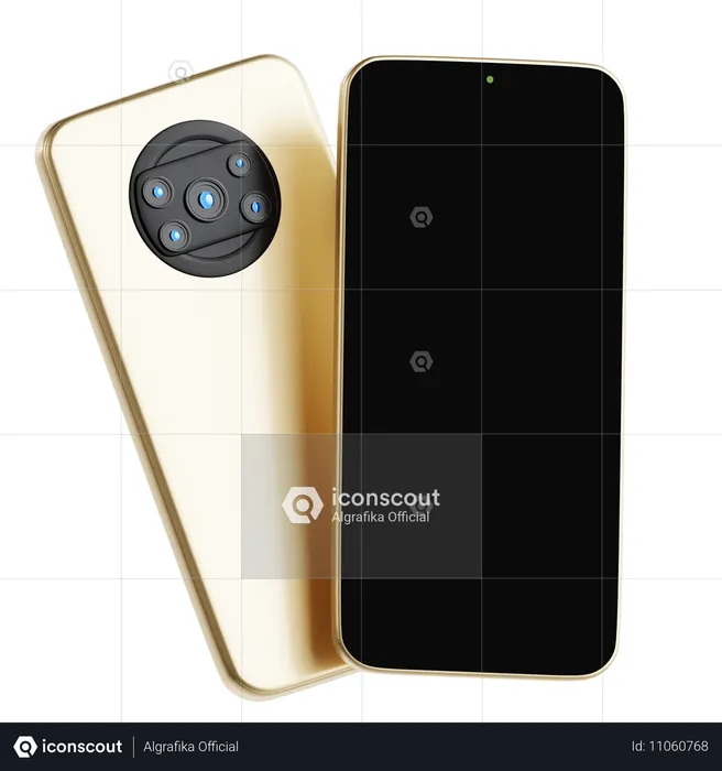 Smartphone avec cinq caméras  3D Icon