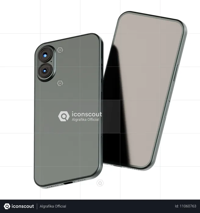 Smartphone avec appareil photo à deux objectifs  3D Icon