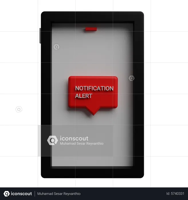 Smartphone-Benachrichtigungsalarm  3D Icon