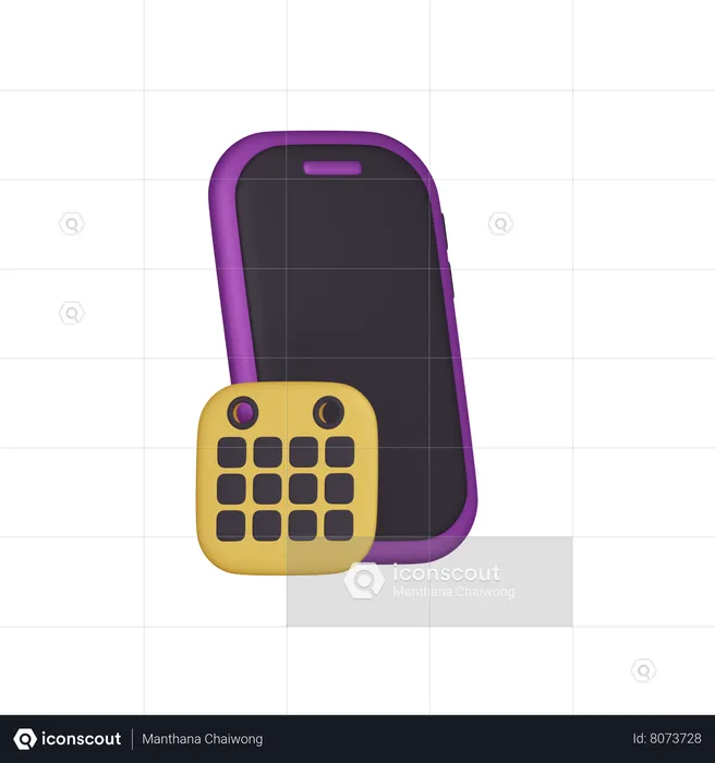Smartphone Calendar  3D Icon