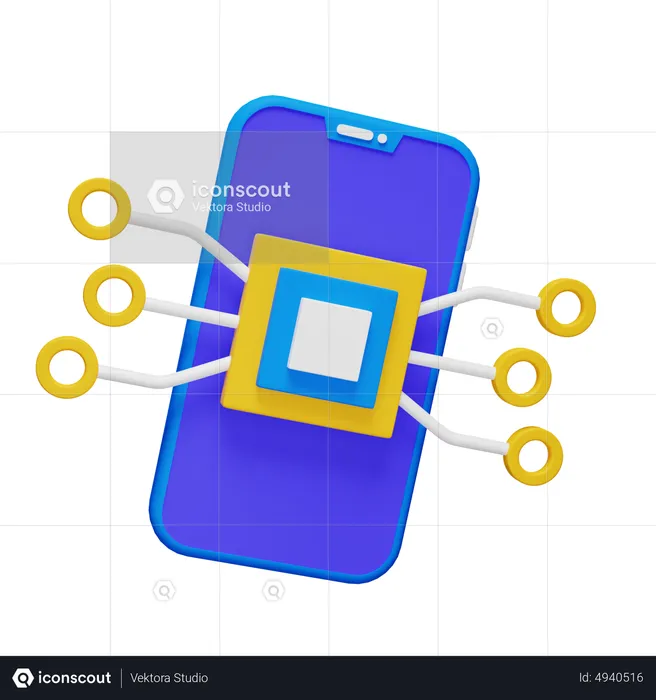 Smartphone Chip  3D Icon
