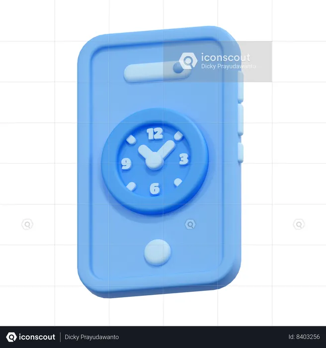 Smartphone clock  3D Icon