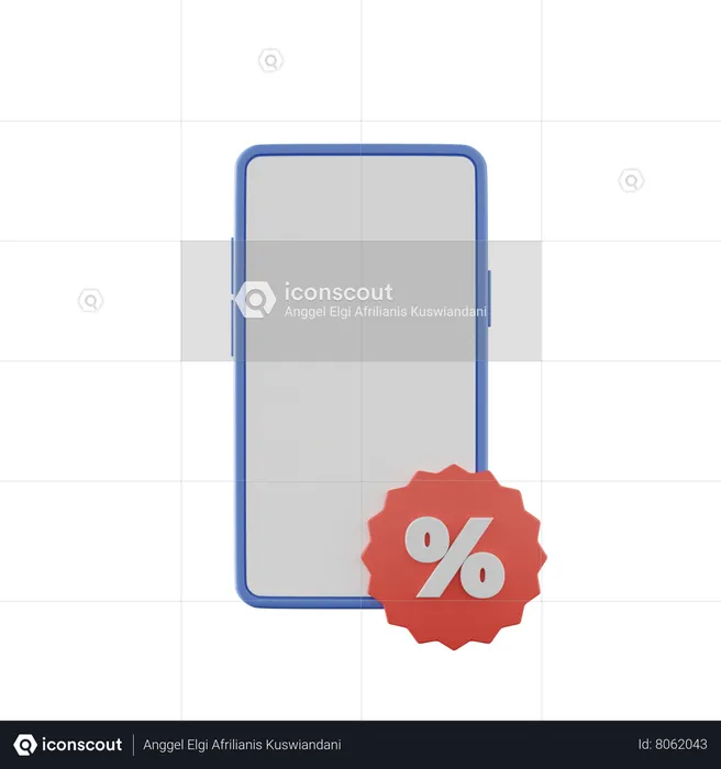 Smartphone Discount  3D Icon