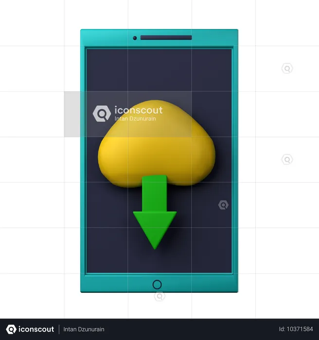 Smartphone Download  3D Icon