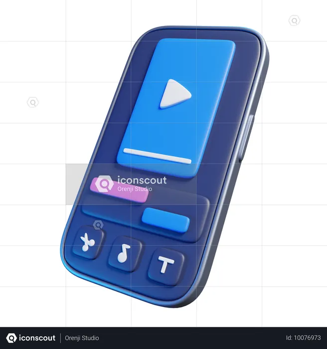 Smartphone Editing  3D Icon