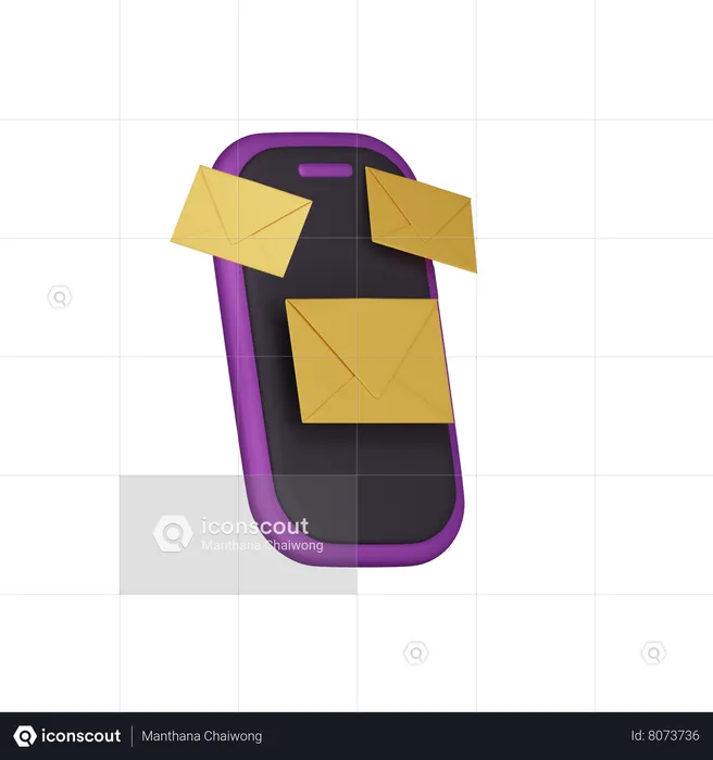 Smartphone Email  3D Icon