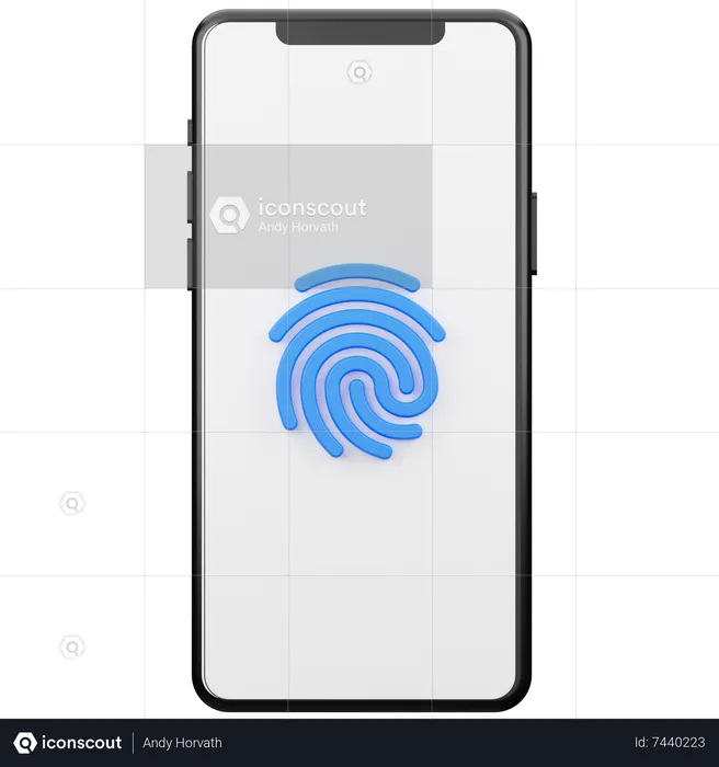 Smartphone Fingerprint  3D Icon