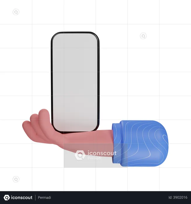 Smartphone holding hand gesture  3D Illustration