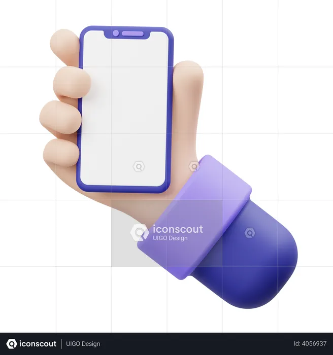 Smartphone Holding Hand Gesture  3D Illustration