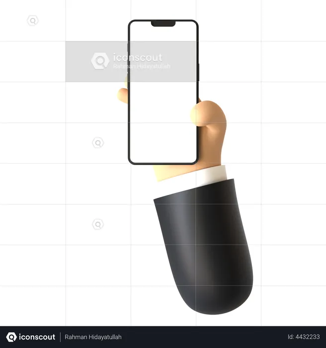 Smartphone Holding Hand Gesture  3D Illustration
